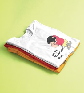Valentine's Day Is Here: Printed (white) T-Shirt For Singles