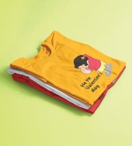 Valentine's Day Is Here: Printed (yellow) T-Shirt For Singles