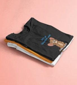 Oh No Valentine: Amazingly Printed (black) T-Shirt For Singles