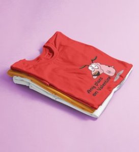 Any Plans On Valentine: Printed (Red) T-Shirt For Singles