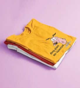 Any Plans On Valentine: Printed (yellow) T-Shirt For Singles
