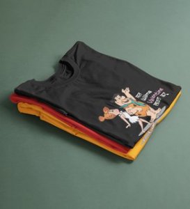 Marathi StoneAge Man: (black) T-Shirt For Singles