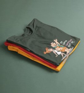 Marathi StoneAge Man: (Green) T-Shirt For Singles