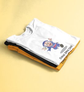 Valentine Ninja: Printed (white) T-Shirt For Singles
