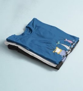 We Don't Have Valentine: Sublimation Printed (Blue) T-Shirt For Singles
