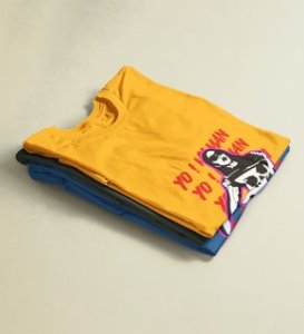 Lover's Paradise: Sublimation Printed (yellow) T-Shirt For Singles
