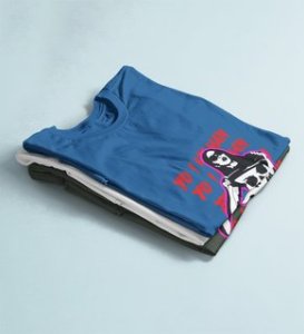 Lover's Paradise: Sublimation Printed (Blue) T-Shirt For Singles
