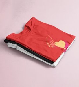 Te Amo: Sublimation Printed (Red) T-Shirt For Singles
