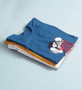 Love Is Insane : Printed (Blue) T-Shirt For Singles