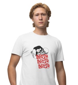 Love Is Insane : Printed (white) T-Shirt For Singles