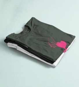 Te Amo: Sublimation Printed (Green) T-Shirt For Singles