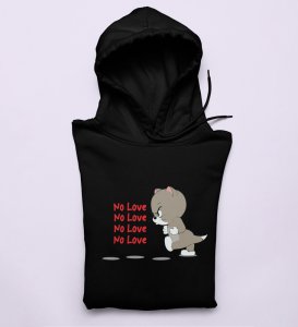 Again No Love : Sublimation Printed (black) Hoodies For Singles