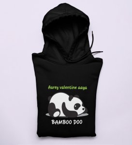 Panda Wants Bamboo: Amazing Printed (black) Hoodies For Singles