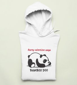 Panda Wants Bamboo: Amazing Printed (white) Hoodies For Singles