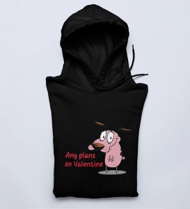 Any Plans On Valentine: Printed (black) Hoodies For Singles