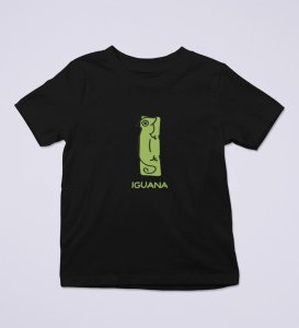 Intelligent Iguana, Boys Printed Crew Neck Tshirt (black)