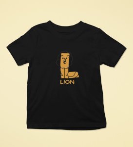 Lazy Lion, Boys Printed Crew Neck Tshirt (black)