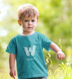 Whale, Boys Printed Crew Neck tshirt (teal)
Printed Cotton tshirt for Boys
