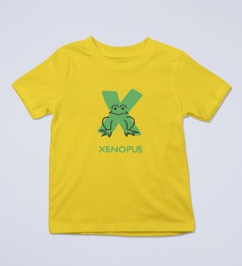 Xenopus Octopus,Boys Cotton Text Print tshirt (yellow)