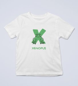 Xenopus Octopus,Boys Cotton Text Print tshirt (white)