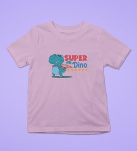 SuperoHero Dino, Boys Printed Crew Neck T-shirt (Purple)