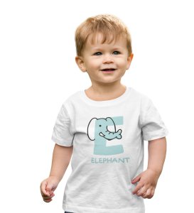 Elephantastic, Boys Round Neck Blended Cotton tshirt (white)
