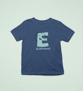 Elephantastic, Boys Round Neck Blended Cotton Tshirt (Navy blue)