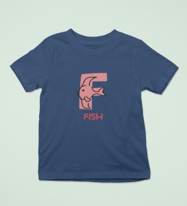 Fishy Fish, Printed Cotton Tshirt (Navy blue) for Boys