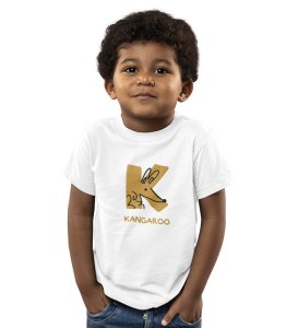 Kangaroo, Printed Cotton Tshirt (White) for Boys