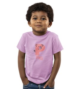 Pepper Pig, Boys Cotton Text Print Tshirt (Purple) 