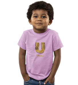 Ugly Unau, Boys Cotton Text Print Tshirt (Purple) 
