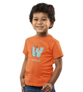 Whale, Boys Printed Crew Neck Tshirt (Orange)
Printed Cotton Tshirt for Boys
