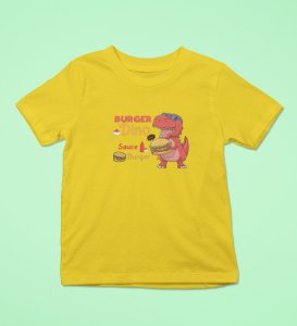 Foodie Dino, Boys Cotton Text Print T-Shirt