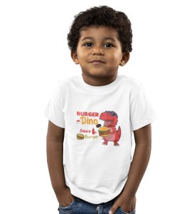 Foodie Dino, Boys Cotton Text Print T-Shirt 
