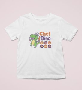 Chef Dino, Printed Cotton Tshirt for Boys