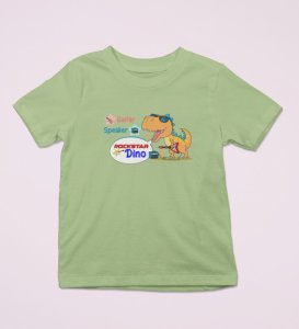 Rockstar Dino, Boys Printed Crew Neck T-Shirt