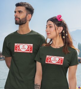 Mr Lover/Mrs Padhaku Printed Couple (green) T-shirts