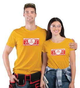 Mr Goofy/Mrs Well-Dressed Printed Couple (Yellow) T-shirts