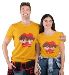 My Cute Lover Printed Couple (Yellow) T-shirts