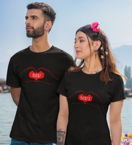 Mr/Mrs Printed Couple (Black) T-shirts