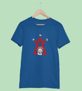 Yuji Itadori Printed Cotton Blue Tshirt For Mens and Boys