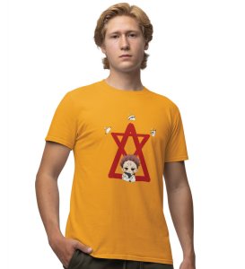 Yuji Itadori Printed Cotton Yellow Tshirt For Mens and Boys