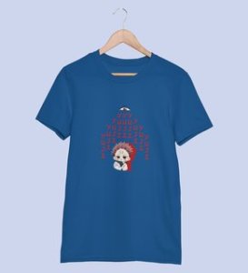 Evil Eye Itadori Cotton Blue Printed Tshirt For Mens and Boys
