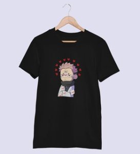 Pissed Itadori Cotton Black Tshirt For Mens and Boys