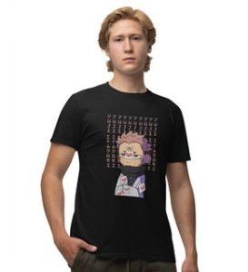 Anime Cotton Black Tshirt For Mens and Boys