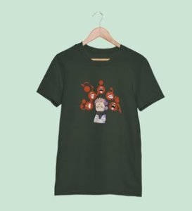Nine Faced Itadori Cotton Green Printed Tshirt For Mens and Boys