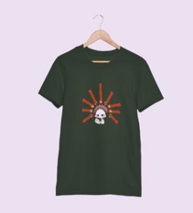 Anime Printed Itadori Cotton Green Tshirt For Mens and Boys