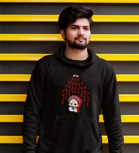 Spiritual Itadori Cotton Black Printed Hoodies For Mens and Boys