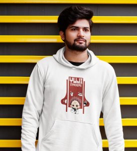 Spiritual Itadori Cotton White Printed Hoodies For Mens and Boys