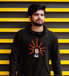 Printed Itadori Anime Cotton Black Hoodies For Mens and Boys